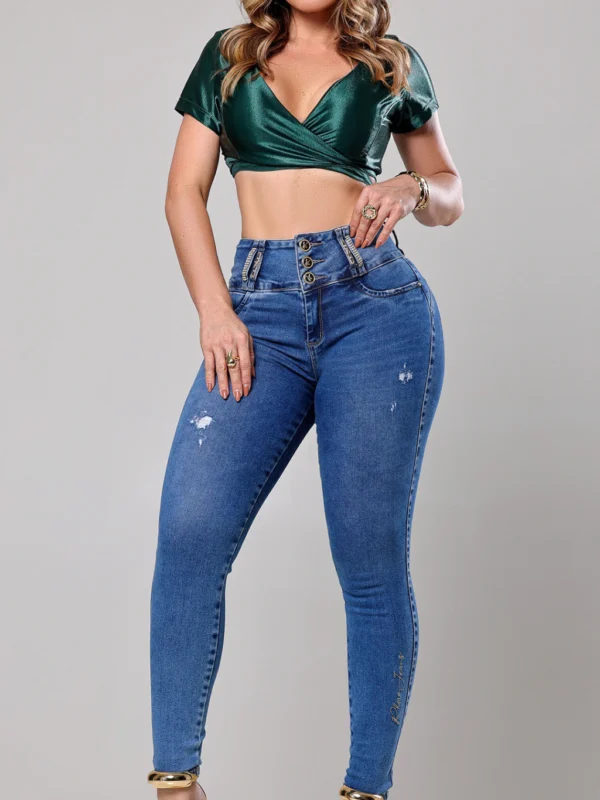 Calça Jeans Cigarrete Star com Brilho