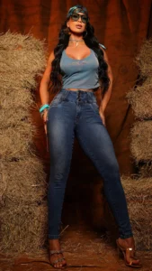 Calça Jeans Cigarrete Luna Feminina Cintura Alta