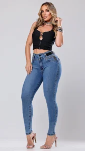 Calça Jeans Cigarrete Bloom Feminina Cintura Alta