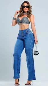 Calça Jeans Reta Diva Feminina Cintura Alta