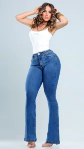 Calça Jeans Flare Bloom Feminina Cintura Alta