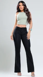 Calça Jeans Flare Glam Feminina Cintura Alta