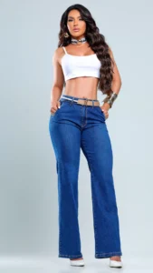 Calça Jeans Wide Leg Royal Feminina Cintura Alta
