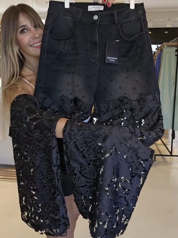 Calça Jeans Rendada