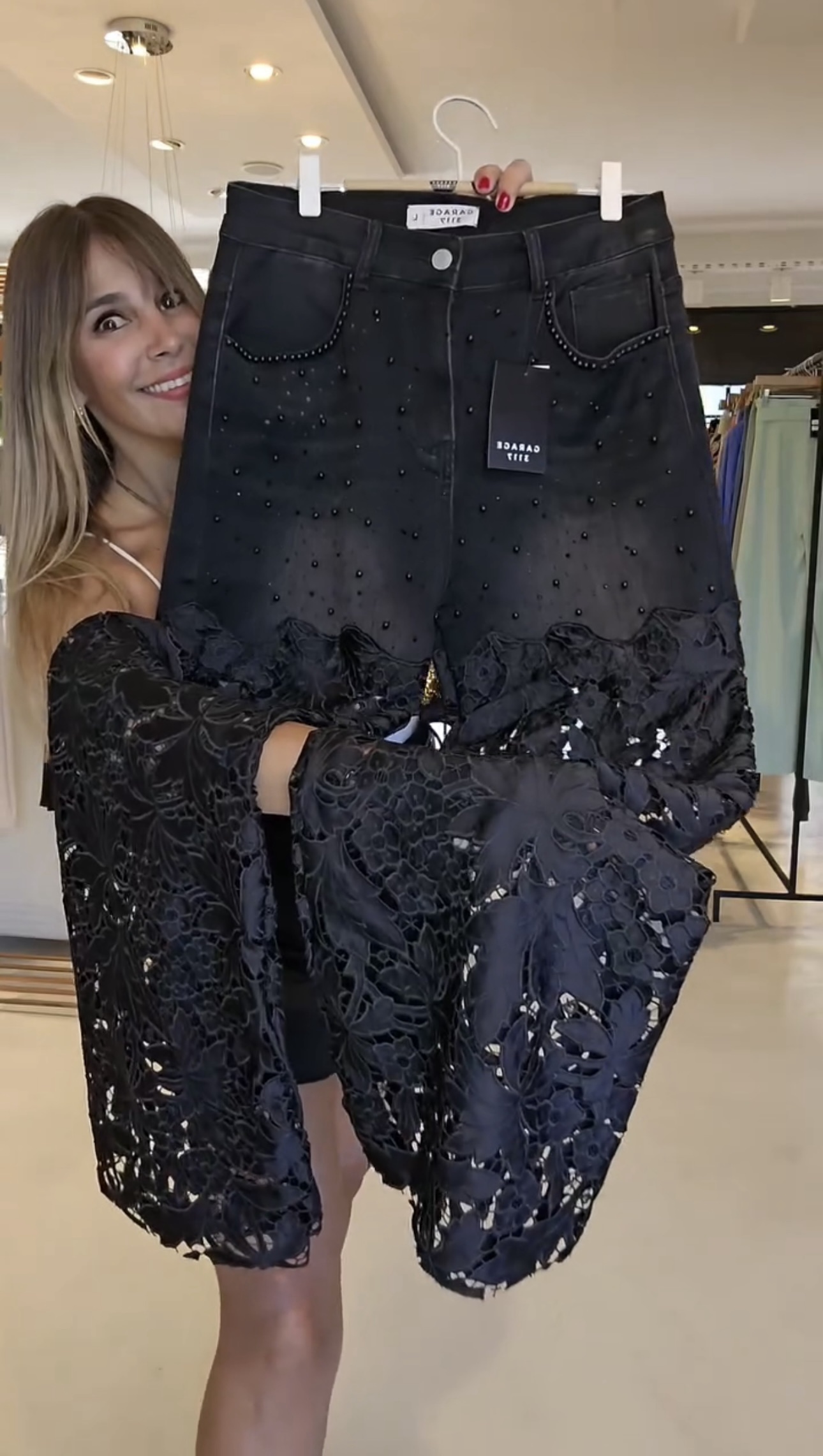 Calça Jeans Rendada