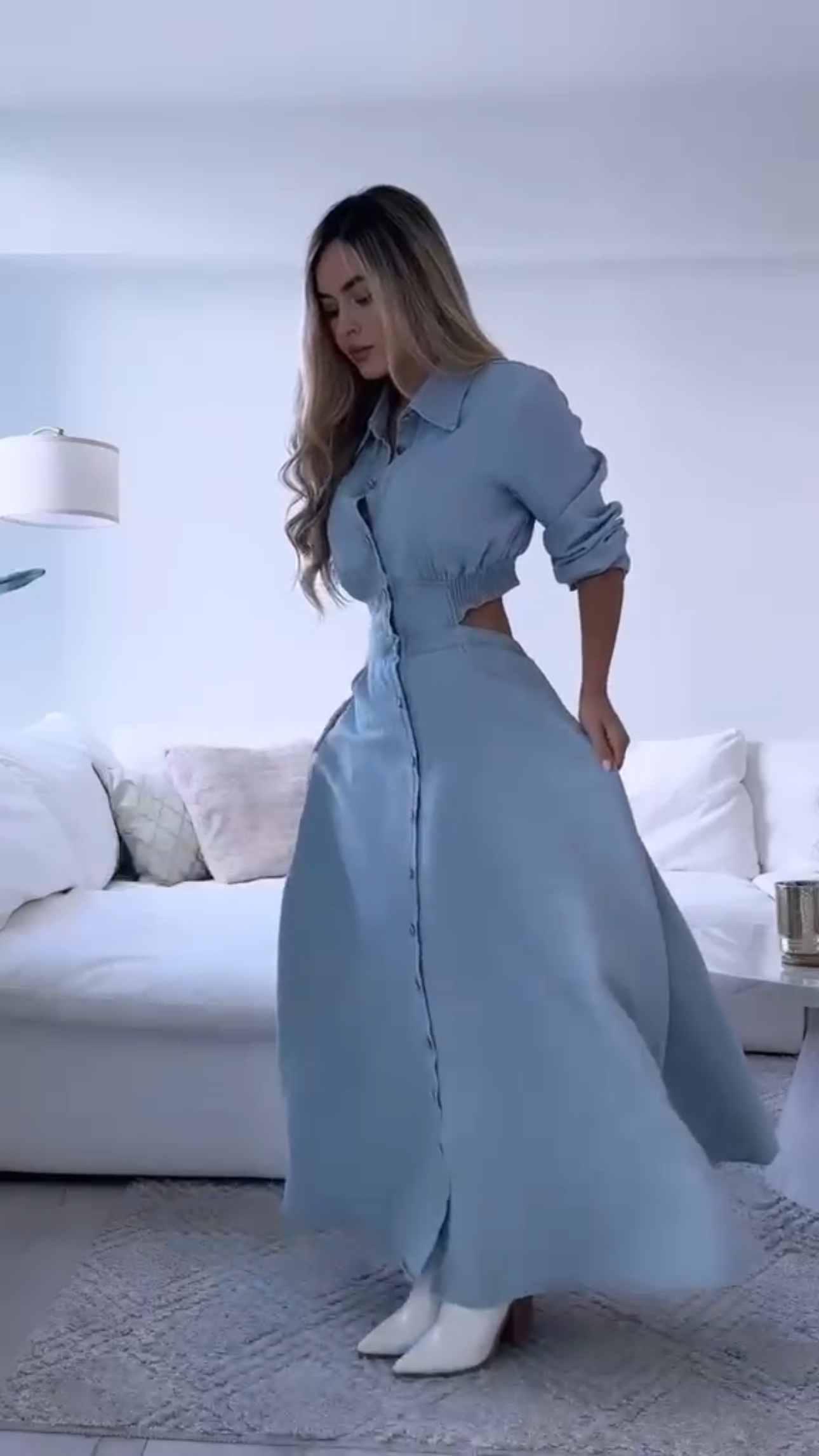 Vestido Jeans Longo Safira