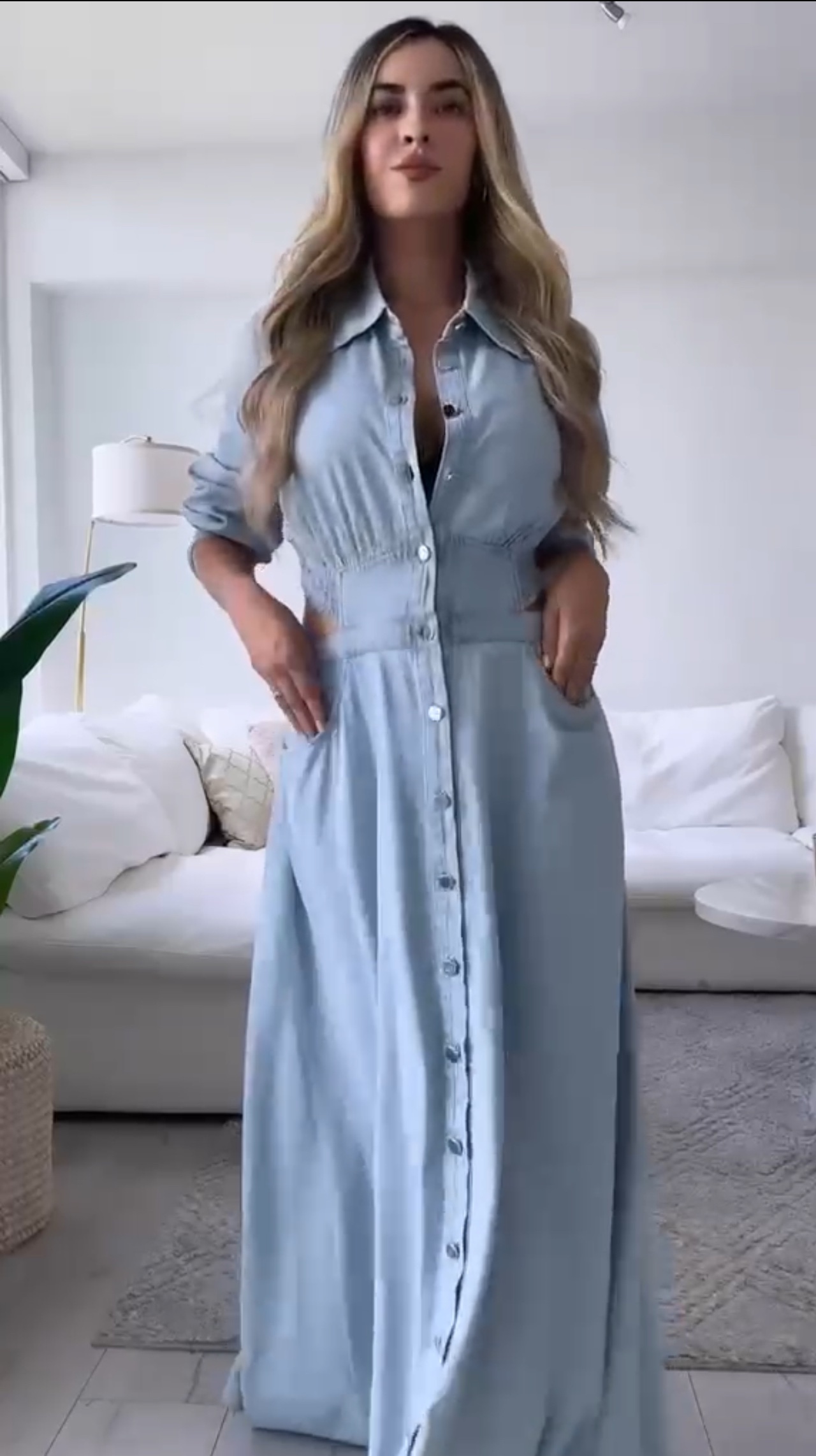 Vestido Jeans Longo Safira