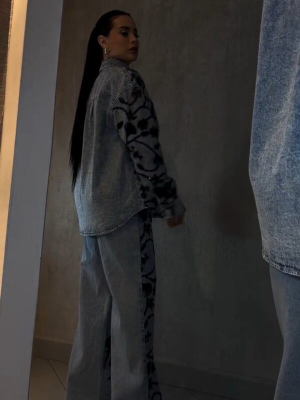 Conjunto Jeans Bordado Flores