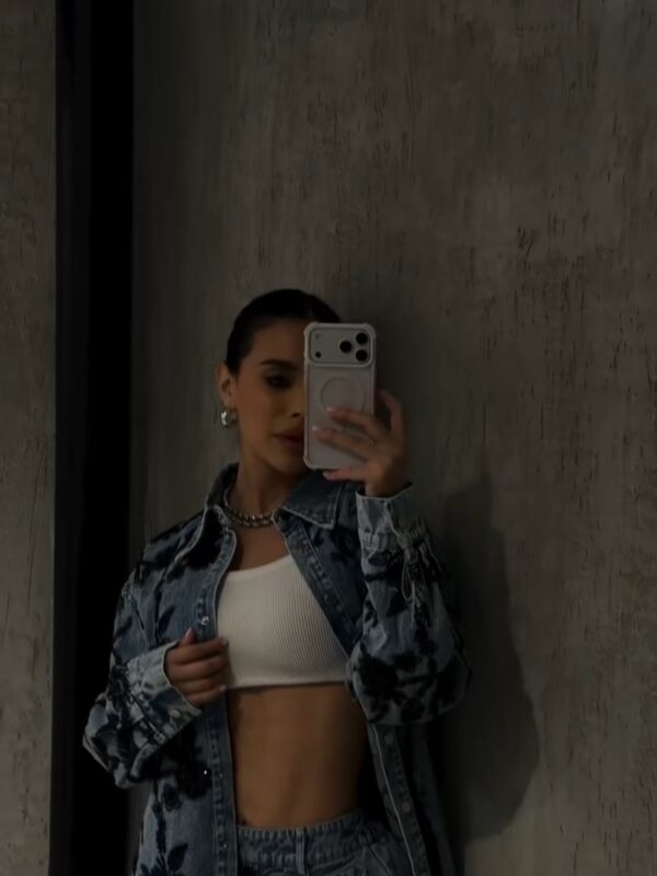 Conjunto Jeans Bordado Flores