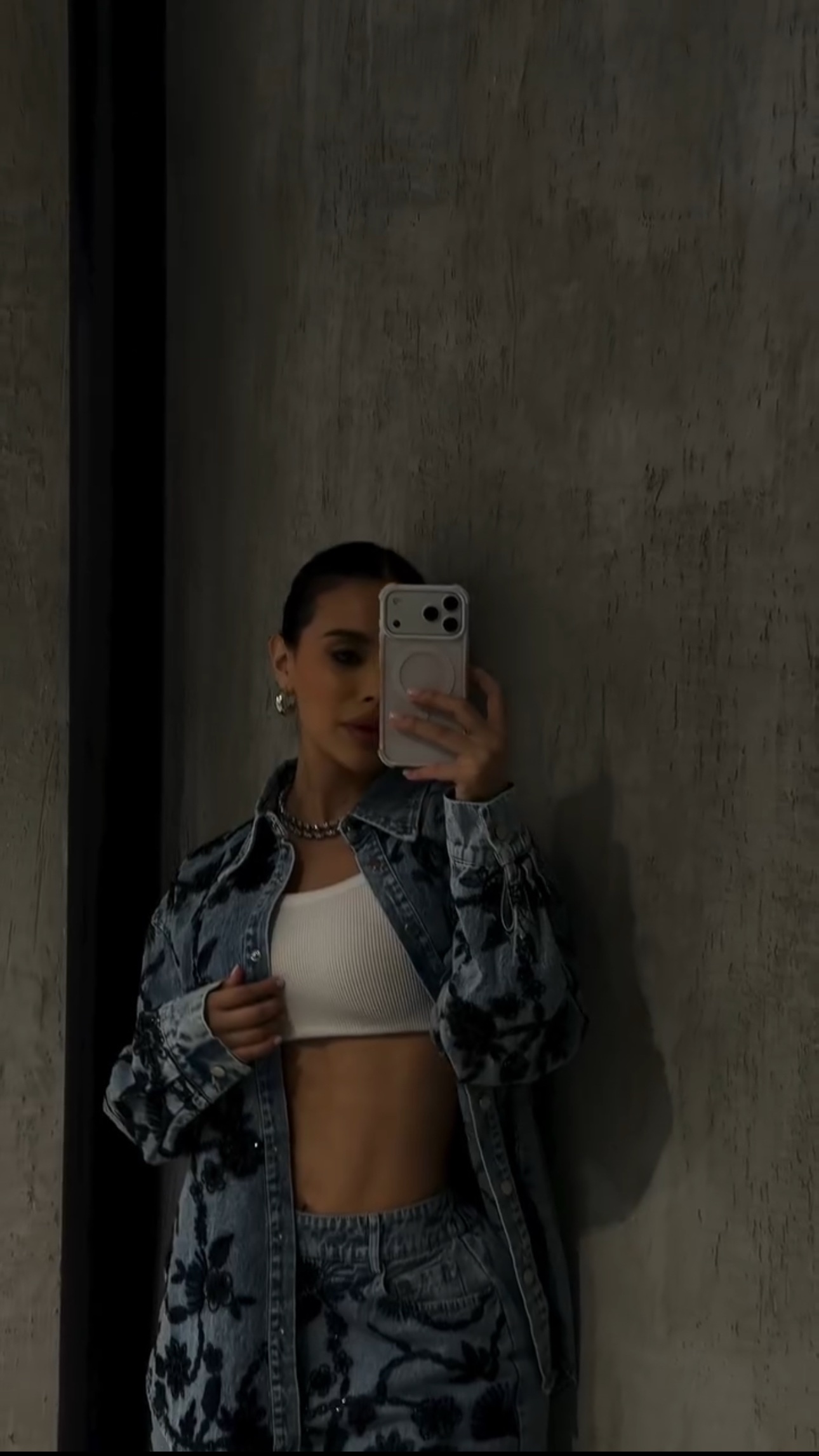 Conjunto Jeans Bordado Flores