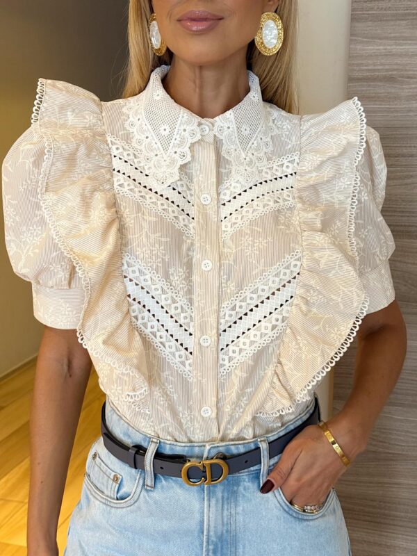 Camisa Laise Babado Off-White
