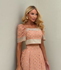 Conjunto Laise Rose Feminino Elegante