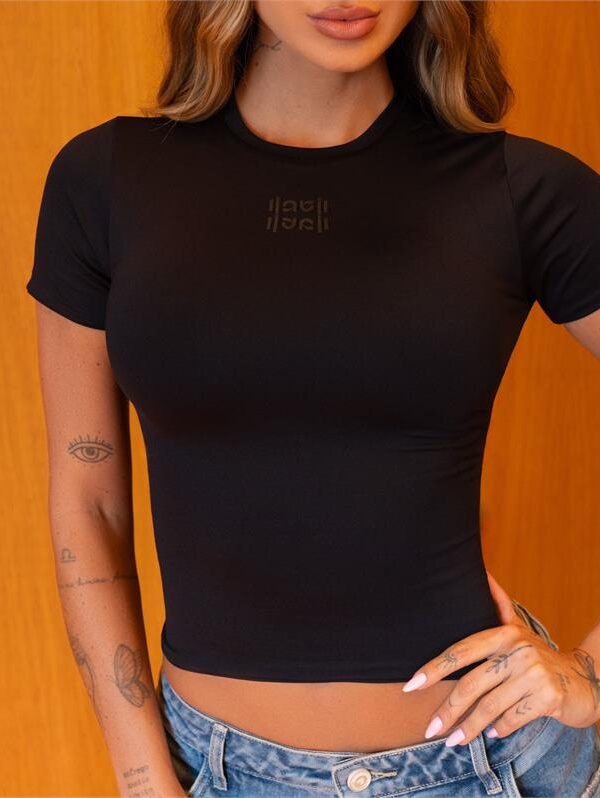Blusa Cropped Manga Curta Izzy