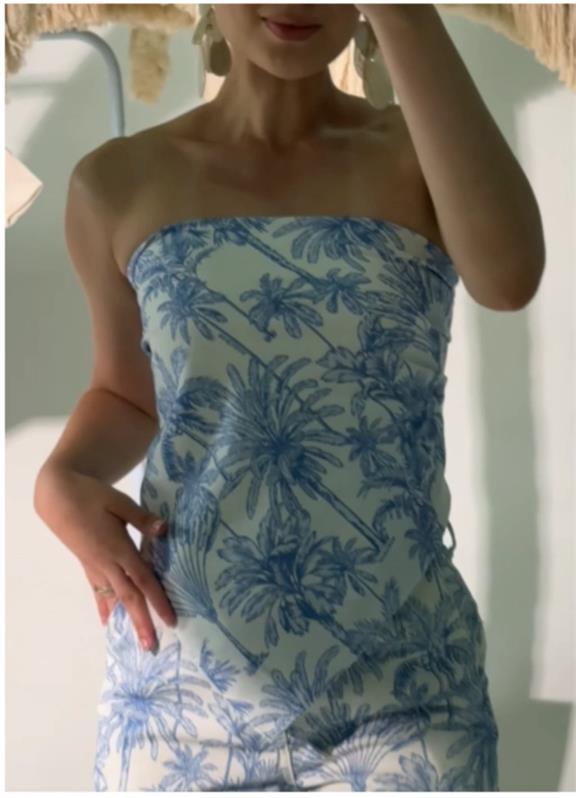 Blusa Lenço Tomara que Caia Estampa Coqueiro