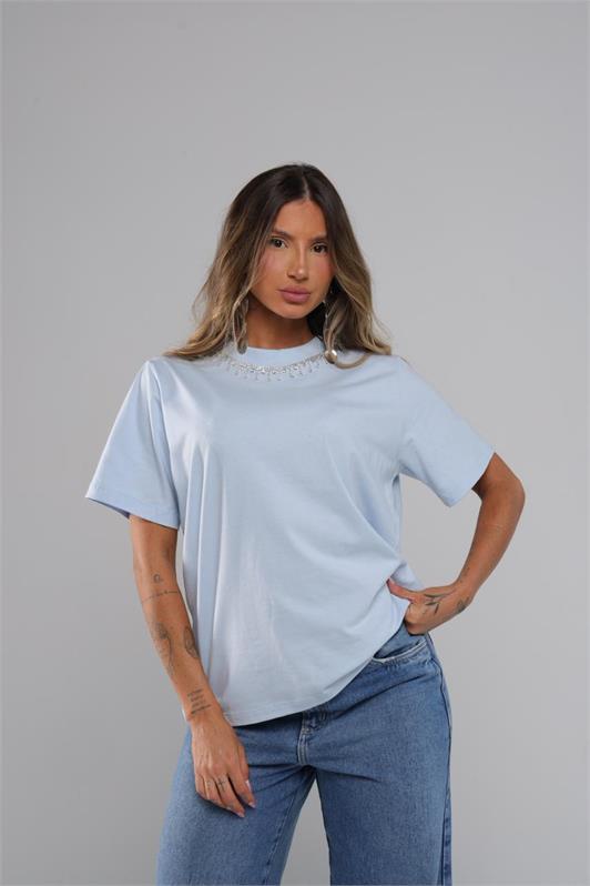 Blusa T-Shirt Oversized com Pedraria
