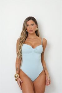 Body Alça Fina com Bojo Canelado Adriele Feminino Básico