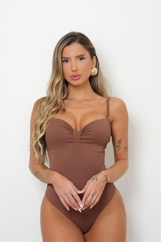Body Alça Fina com Bojo Canelado Adriele