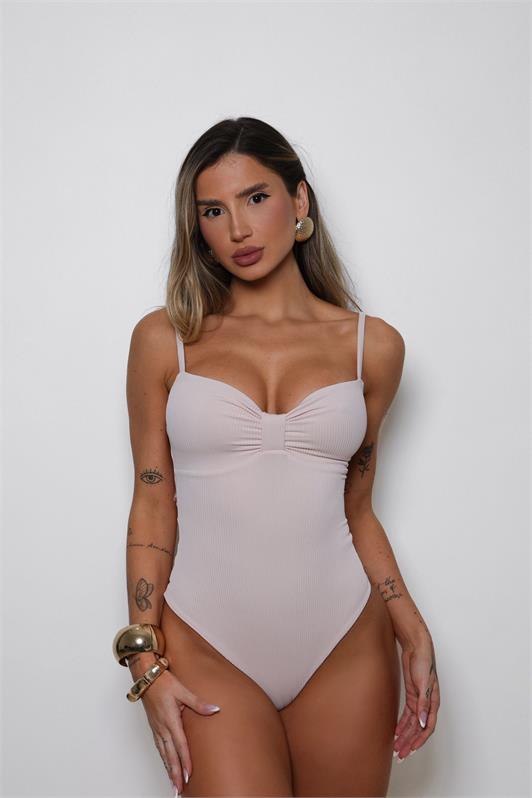 Body Alça Fina com Bojo Canelado Adriele