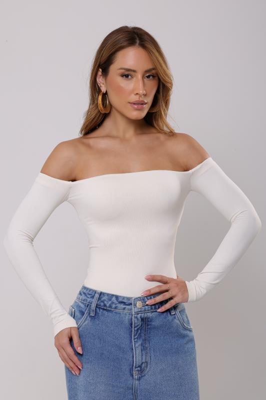 Blusa Ombro a Ombro Manga Longa Leticia