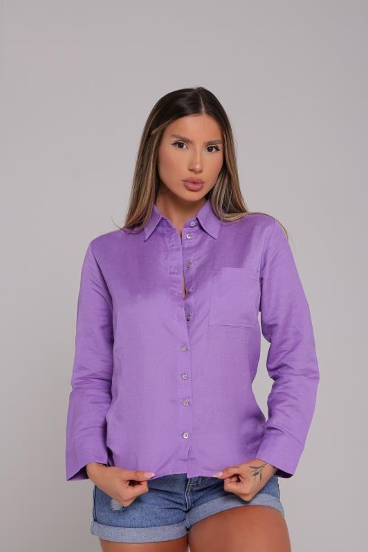 Camisa Manga Longa com Bolso Amalia