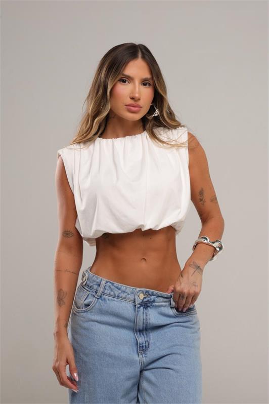 Cropped Regata Drapeado Judy
