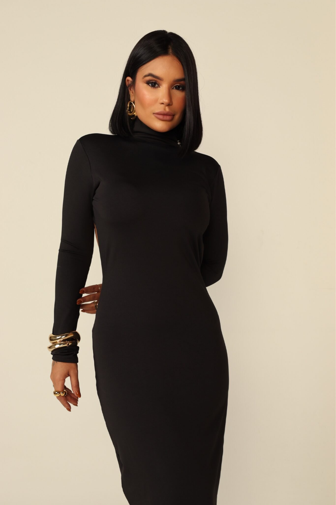 Vestido Modelador Gola Alta