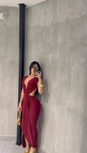 Vestido Modelador Argolas Feminino Elegante