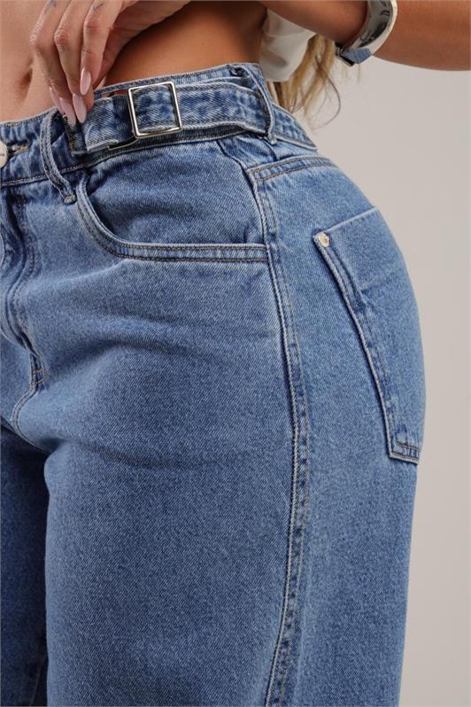 Calca Barrel Jeans Medio