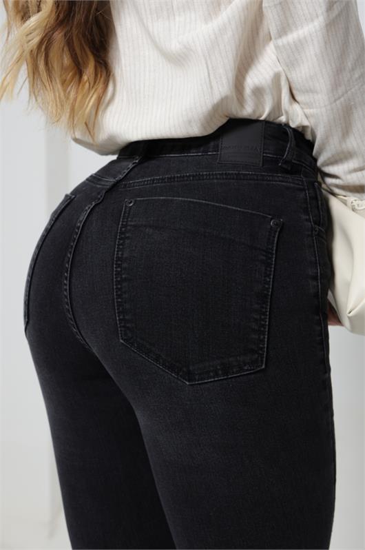 Calca Flare Jeans Preto Estonado