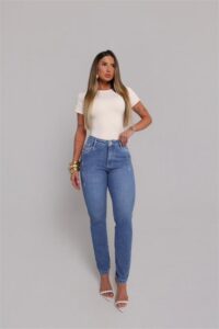 Calça Mom Jeans Feminina Cintura Alta