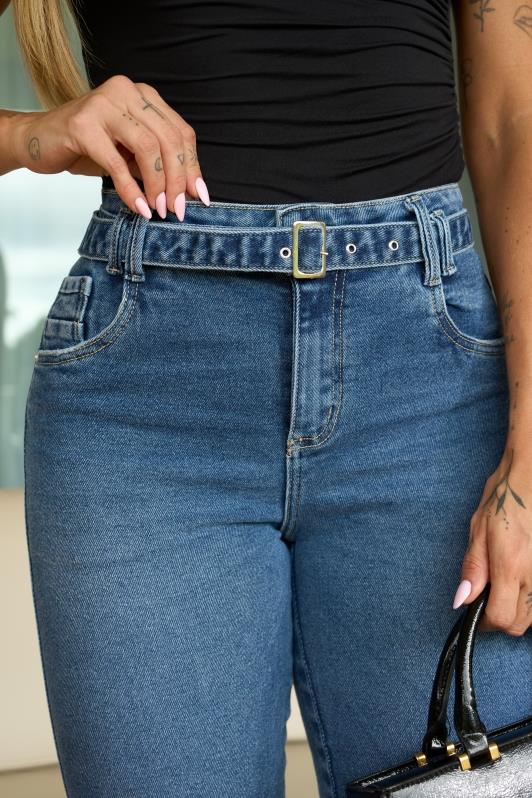 Calca Reta Jeans Modeladora