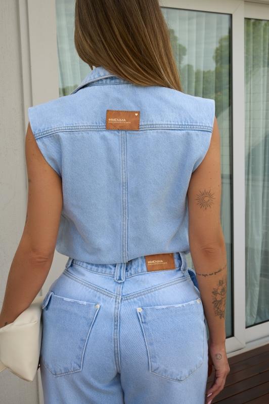 Colete Jeans Cropped