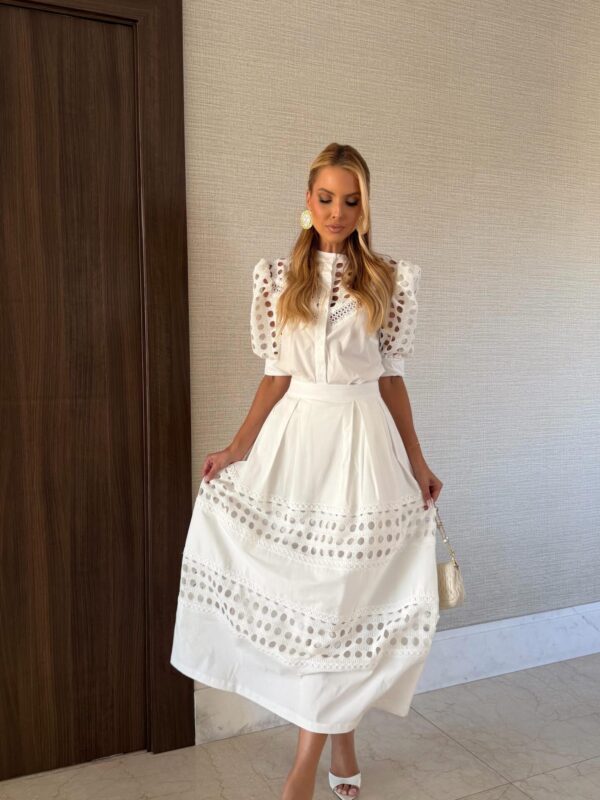 Vestido Midi Laise Manga Bufante