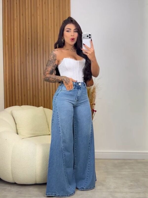 Calca Jeans Modeladora Wide Leg Max