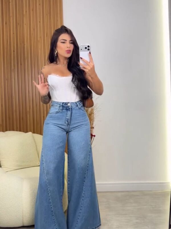 Calca Jeans Modeladora Wide Leg Max