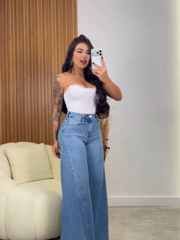 Calca Jeans Modeladora Wide Leg Max